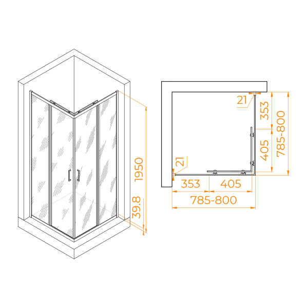 душевой уголок rgw passage pa-030b 80×80 3508103088-24 профиль черный, стекло матовое-сатинат душевой уголок rgw passage pa-030b 80×80 3508103088-24 профиль черный, стекло матовое-сатинат