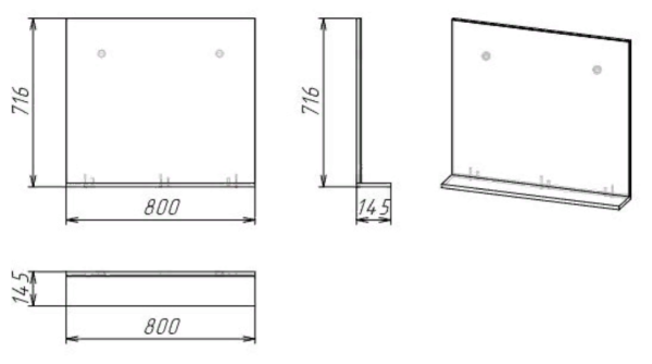 зеркало grossman эдванс-80 с полкой, цемент светлый, 208007 зеркало grossman эдванс-80 с полкой, цемент светлый, 208007