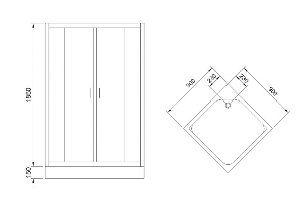 душевой уголок royal bath hp 90×90 rb90hp-c-bl профиль черный, стекло матовое душевой уголок royal bath hp 90×90 rb90hp-c-bl профиль черный, стекло матовое