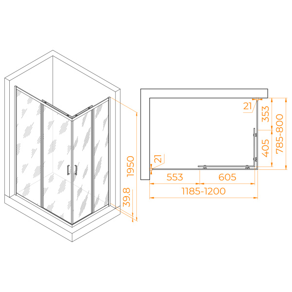 душевой уголок rgw passage pa-040b 120×80 3508104082-14 профиль черный, стекло прозрачное душевой уголок rgw passage pa-040b 120×80 3508104082-14 профиль черный, стекло прозрачное